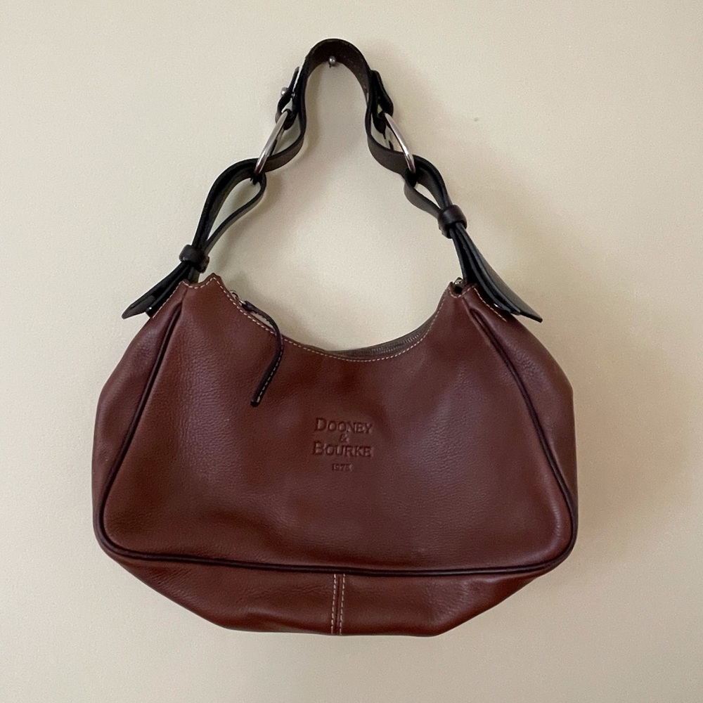 Dooney & Bourke Chestnut Brown Leather Hobo Shoulder Bag